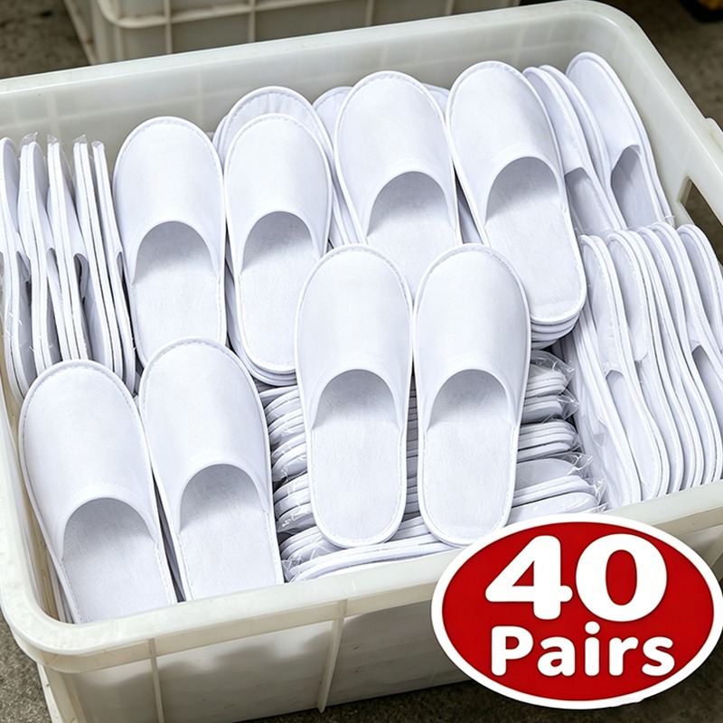 Home Bathroom Spa - 40 Pares de Pantuflas Blancas Desechables