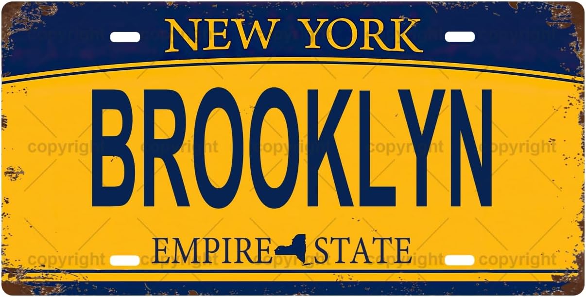 Home Bathroom Sign - Letrero Metálico Vintage BROOKLYN, Placa Decorativa,