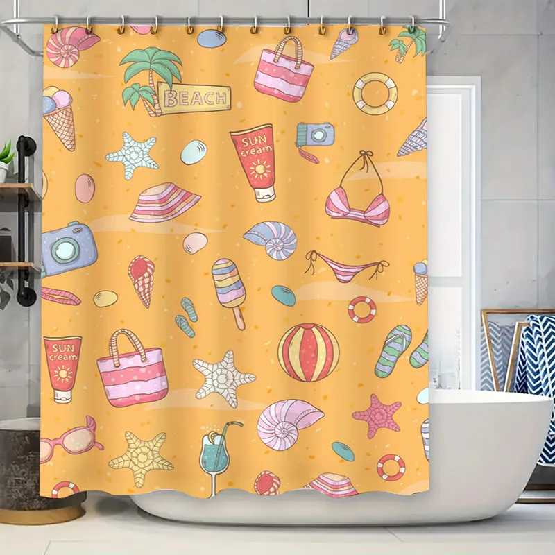 Home Bathroom Design Ideas - Cortina de Ducha con Tema de
