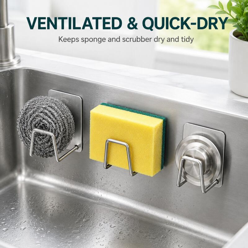 Home Bathroom Products - Soporte Autoadhesivo de Acero Inoxidable para