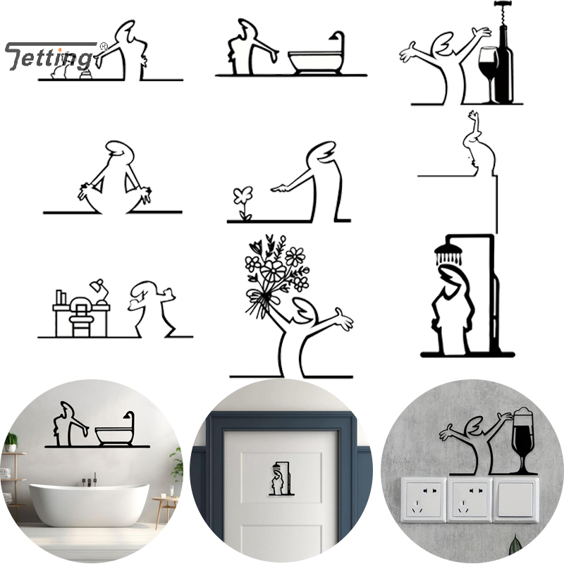 Jet Home Bathroom - Figura de ducha negra, decoración de