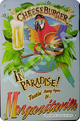 Home Bathroom Sign - Cheeseburger in Paradise Margaritaville Parrot Iron