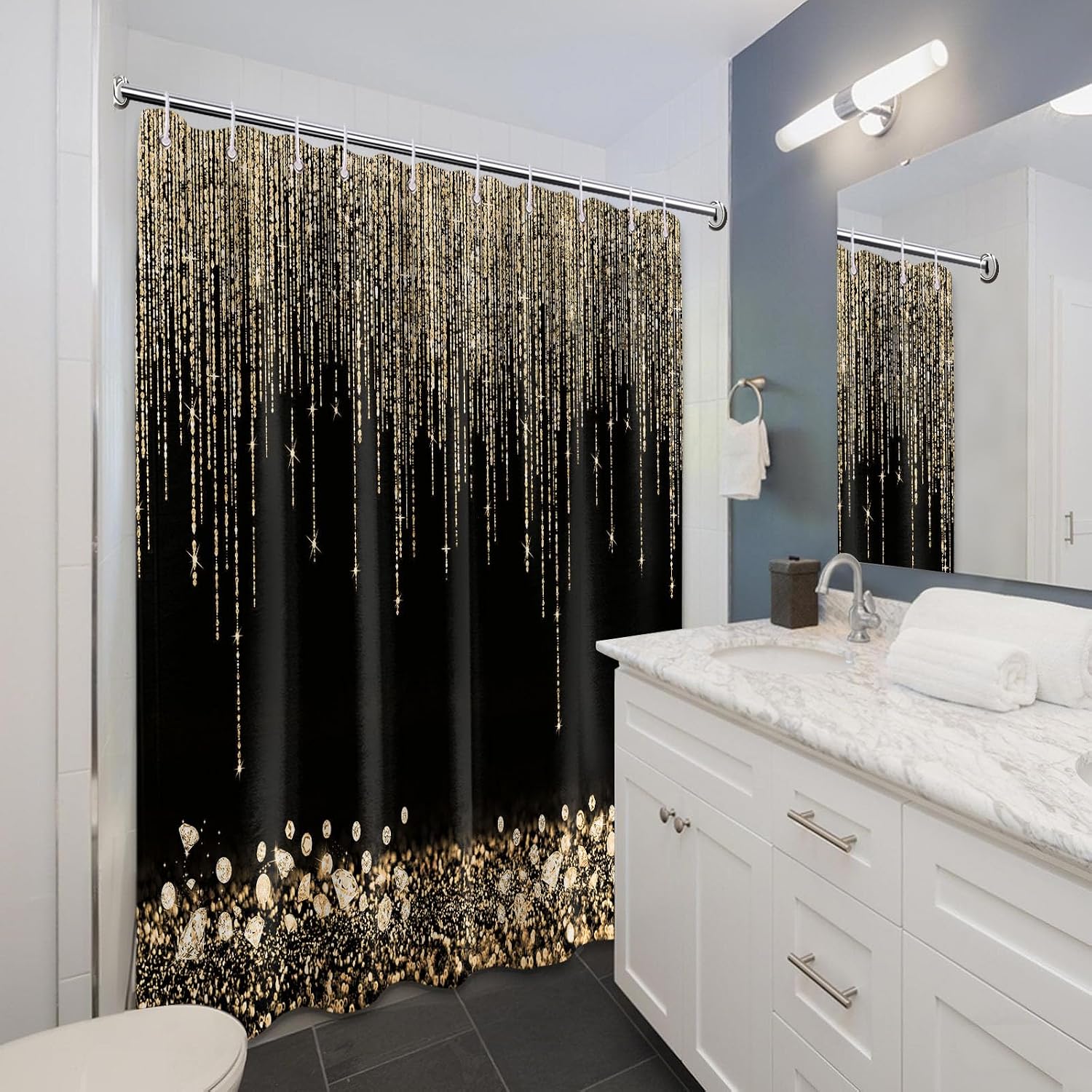 Cortina de Ducha Lujosa con Br - Home Bathroom Spa reseña y precio