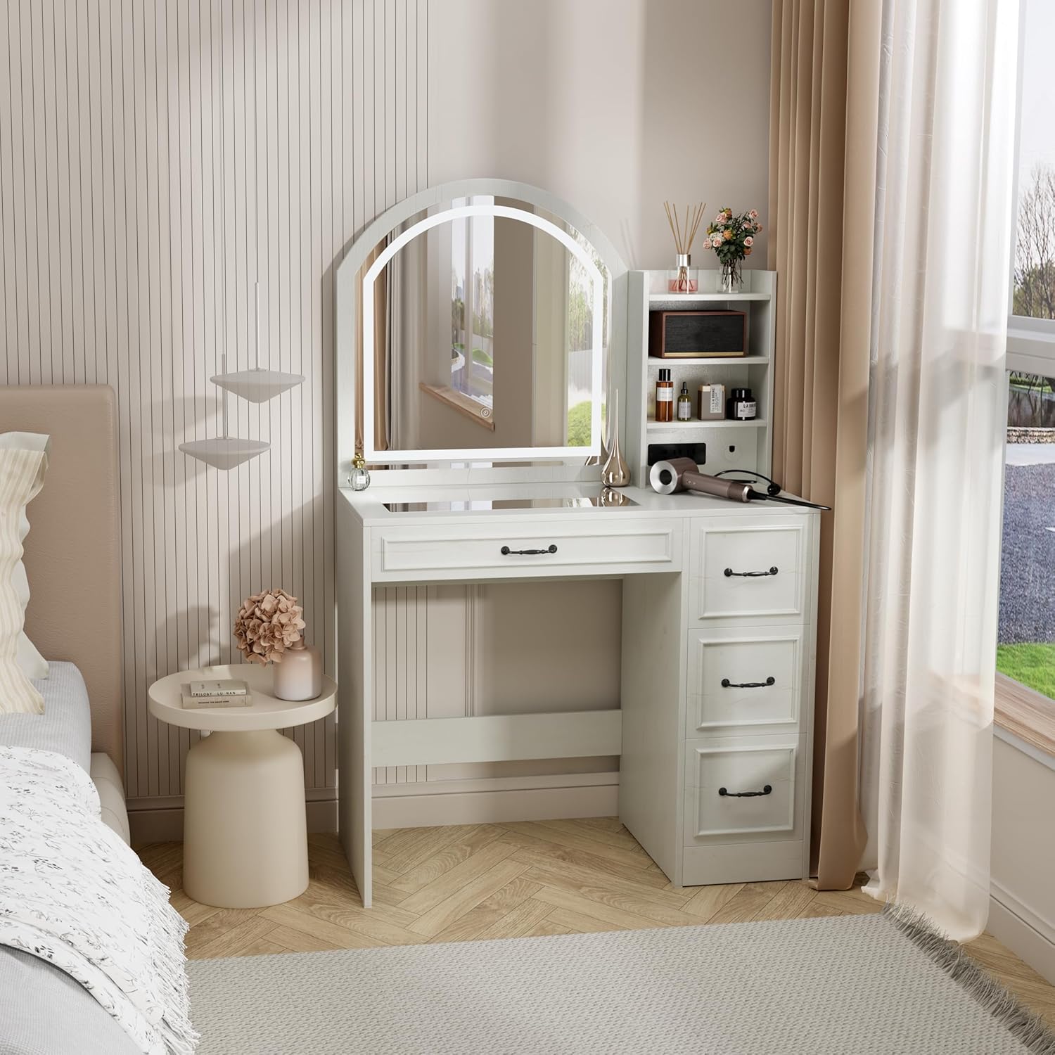 Mesa de tocador moderna con es - Home Outlet Bathroom Vanity reseña y precio