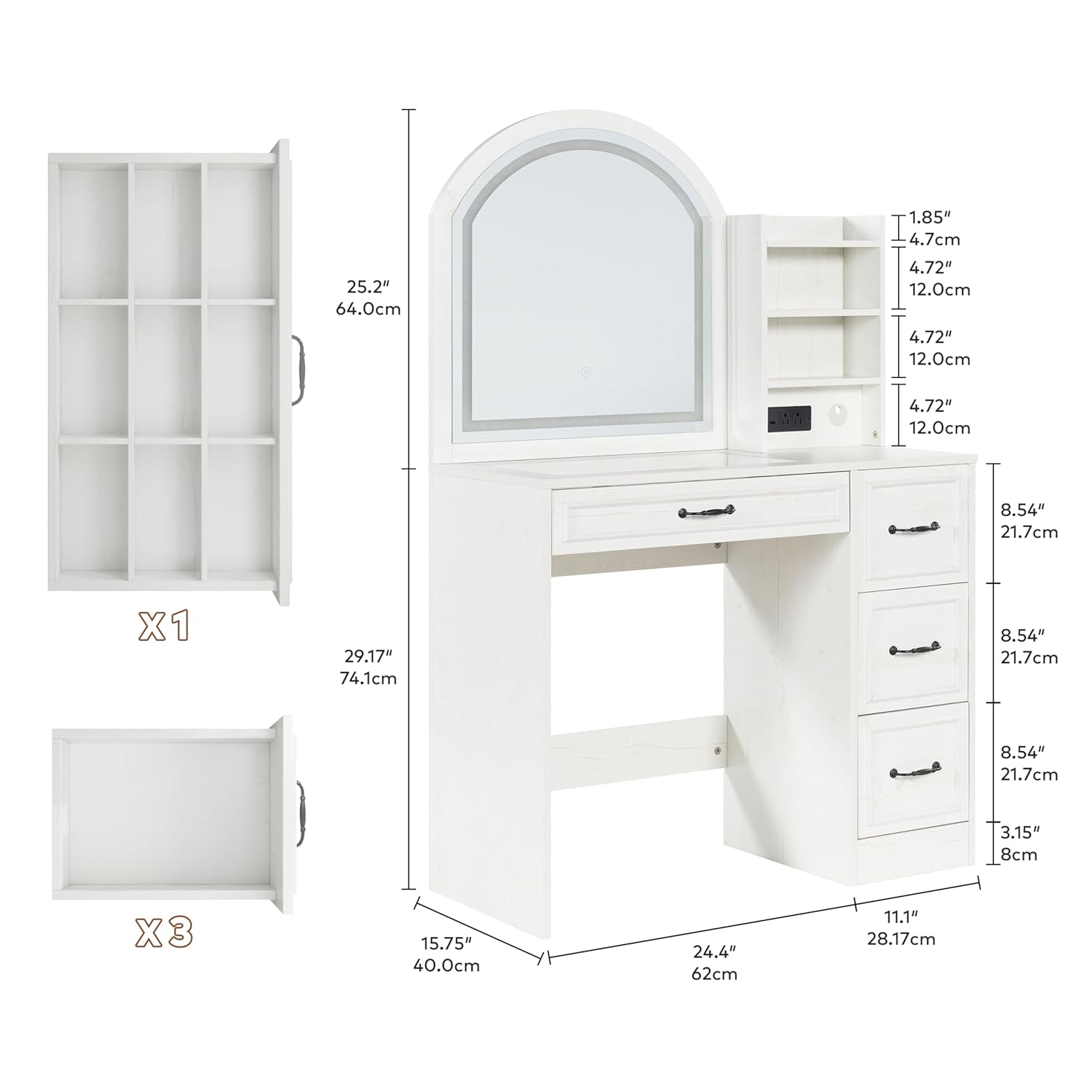 Mesa de tocador moderna con es - Home Outlet Bathroom Vanity reseña y precio