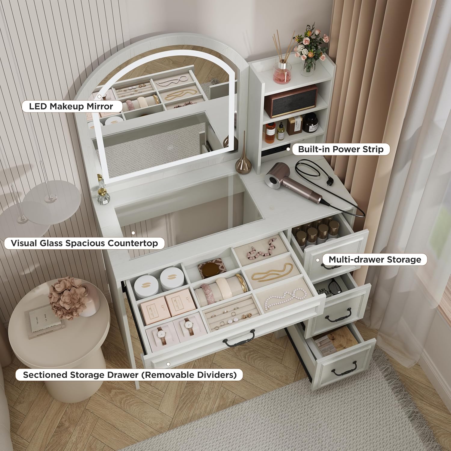 Mesa de tocador moderna con es - Home Outlet Bathroom Vanity reseña y precio