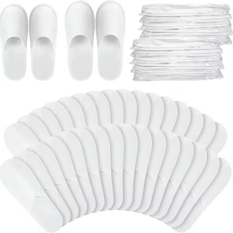 40 Pares de Pantuflas Blancas  - Home Bathroom Spa reseña y precio