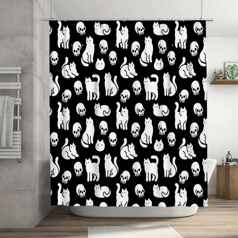 Cortina de ducha de gato, boni - Home Bathroom Design Ideas reseña y precio