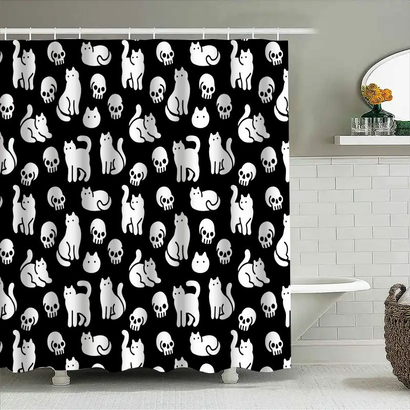 Cortina de ducha de gato, boni - Home Bathroom Design Ideas reseña y precio