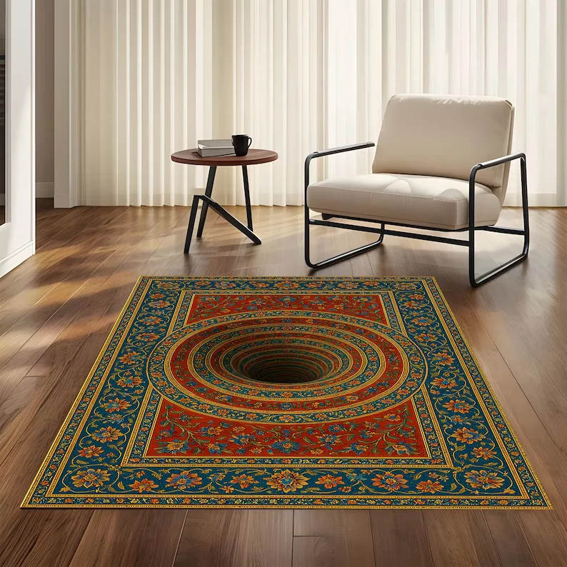 Alfombra de ilusión 3D con dis - Home Bathroom Design Ideas reseña y precio