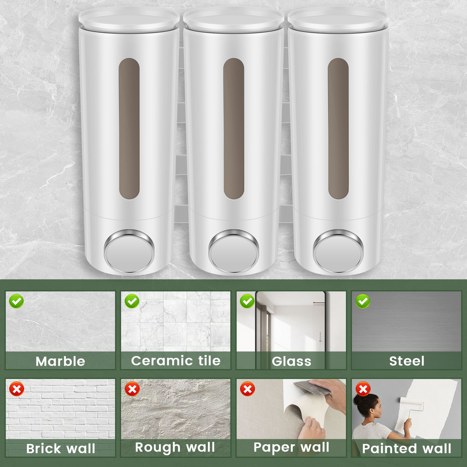 Dispensador de jabón Manual de - Home Bathroom Wall Soap Dispenser reseña y precio