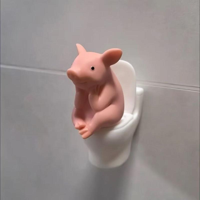 Lindo cerdito sentado en el in - Jet Home Bathroom reseña y precio