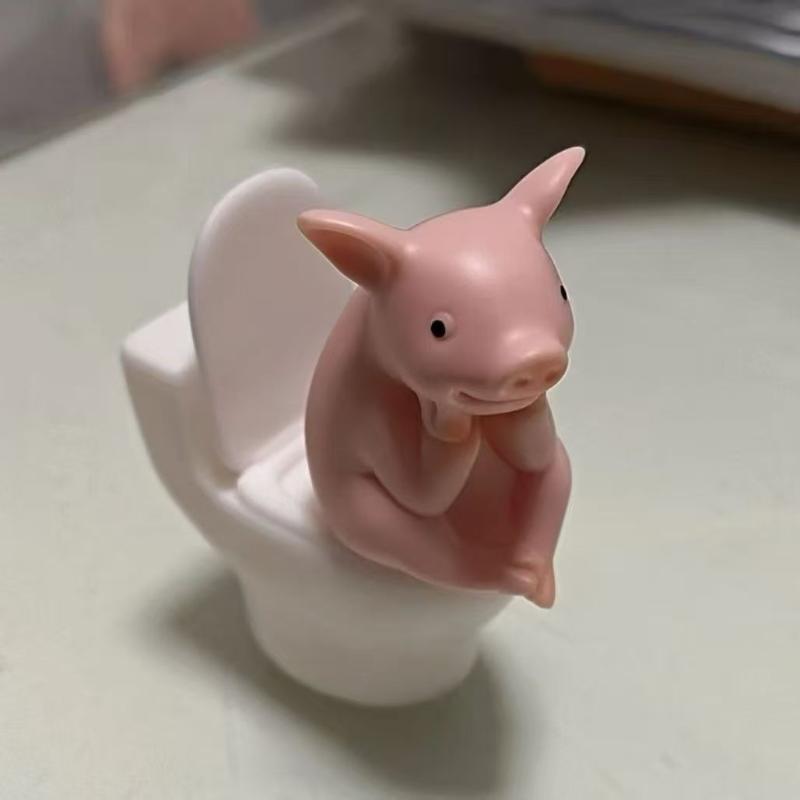 Lindo cerdito sentado en el in - Jet Home Bathroom reseña y precio