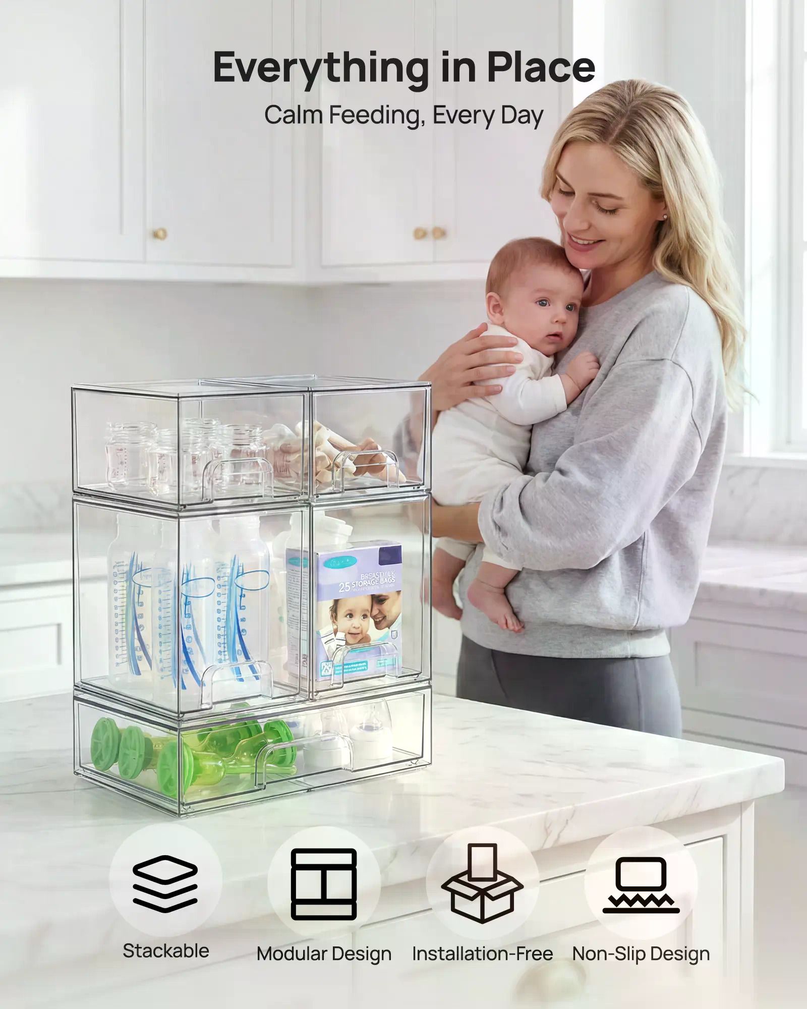 Paquete de 5/8 estantes apilab - Home Bathroom Vanity reseña y precio