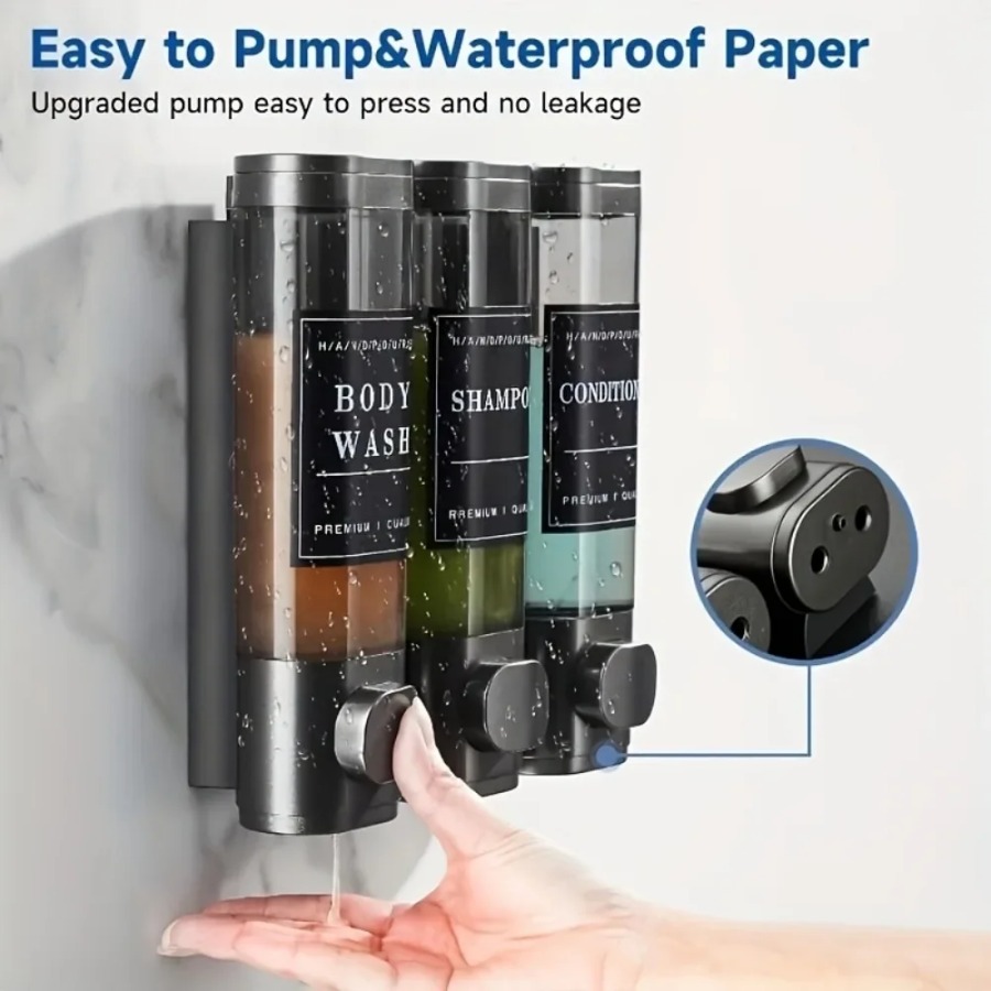 Dispensador Triple de Pared pa - Home Bathroom Wall Soap Dispenser reseña y precio